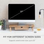 Anji Mountain Monitor Stand - Desktop Organizer & Laptop Riser, Ergonomic Monitor Riser, Space-Saving Monitor Stand for Desk, Durable Construction, Easy Assembly, Ideal for Home & Office,Natural