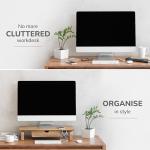 Anji Mountain Monitor Stand - Desktop Organizer & Laptop Riser, Ergonomic Monitor Riser, Space-Saving Monitor Stand for Desk, Durable Construction, Easy Assembly, Ideal for Home & Office,Natural