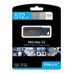 PNY 512GB PRO Elite V2 USB 3.2 Gen 2 Flash Drive – 600MB/s