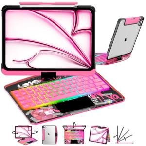 Transparent 360° Rotatable iPad Keyboard Case
