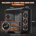 darkFlash Full-Tower Gaming PC Case with Glass