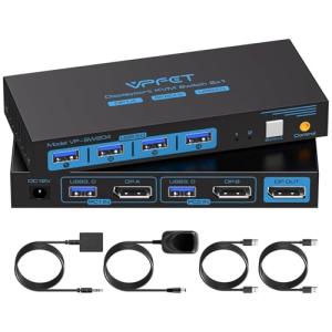 8K KVM Switch for 2 PCs and 1 Monitor
