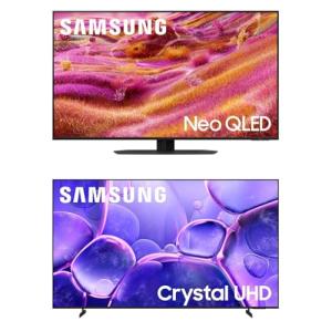SAMSUNG 98-Inch Class Neo QLED 4K QN90F Series, Vision AI, Mini LED Smart TV (2025 Model, 98QN90F) w 65-Inch Class Crystal UHD U8000F 4K Smart TV (2025 Model)