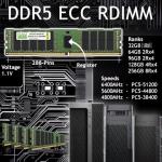 NEMIX RAM 1TB (16X64GB) DDR5 6400MHZ PC5-51200 CL52 2Rx4 1.1V 288-PIN ECC RDIMM Registered Server Memory KIT