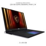 HIDevolution [2025] MSI Titan 18 HX AI A2XWIG 18" UHD+ 120Hz Mini LED, 2.1 GHz Ultra 9-285HX, RTX 5080, 128 GB DDR5 RAM, 32 TB PCIe SSD, Windows 11 Pro