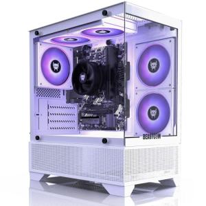 BEASTCOM Q3 Gaming PC Desktop Computer AMD Ryzen 7 5700G, 4K Vega Graphics 16 Threads, 16GB RAM, 512GB M.2 NVMe, 500W 80PLUS PSU, WiFi, Gaming Office Console, Towers Prebuilt PC