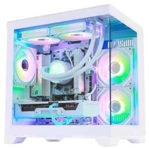 HELLOLAND Gaming PC | AMD Ryzen 7 7800X3D & RTX 5060 8GB | 32GB DDR5 RAM | 1TB SSD | PSU 650W | WiFi & BT | 240mm Liquid Cooler & 7 RGB Fans| Windows 11 | White Desktop Computer