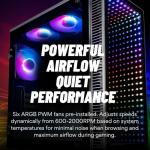 Continuum Micro RTX 5070 12GB, 8-Core AMD Ryzen 7 5700X CPU, 32GB DDR4 RAM, 2x512GB Gen4 NVMe SSD, Gaming Desktop PC w/Windows 11 Pro, 3-Year Warranty, RGB Keyboard+Mouse, Internal Wi-Fi