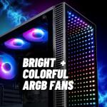 Continuum Micro RTX 5070 12GB, 8-Core AMD Ryzen 7 5700X CPU, 32GB DDR4 RAM, 2x512GB Gen4 NVMe SSD, Gaming Desktop PC w/Windows 11 Pro, 3-Year Warranty, RGB Keyboard+Mouse, Internal Wi-Fi