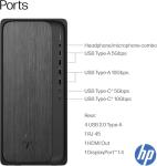 HP OmniDesk M02 Business AI PC Desktop, AMD Ryzen 7-8700G (Up to 5.1GHz), 64GB DDR5 RAM, 4TB SSD, Radeon 780M Graphics, USB-C, Wi-Fi 6, HDMI+DP Dual Display Support, Wireless KB&M, Windows 11