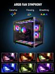Evounic High-FPS ARGB Gaming PC – i7-10700KF 5.1GHz, GTX1080 Ti 11GB DDR5X, 16GB DDR4 RAM, 1TB SSD, WiFi6 BT5.4, Windows 11 Pro, ARGB Fans x9