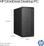 HP OmniDesk M02 Business AI PC Desktop, AMD Ryzen 7-8700G (Up to 5.1GHz), 64GB DDR5 RAM, 4TB SSD, Radeon 780M Graphics, USB-C, Wi-Fi 6, HDMI+DP Dual Display Support, Wireless KB&M, Windows 11