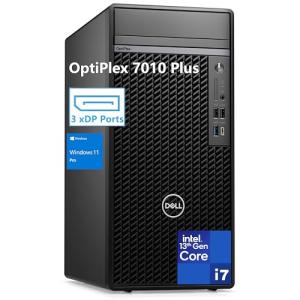 Dell OptiPlex 7010 Plus 7000 Tower Business Desktop Computer, 13th Gen Intel 16-Core i7-13700 up to 5.1GHz, 64GB DDR5 RAM, 4TB PCIe SSD, Ethernet, 3 DisplayPorts, Type-C, Windows 11 Pro