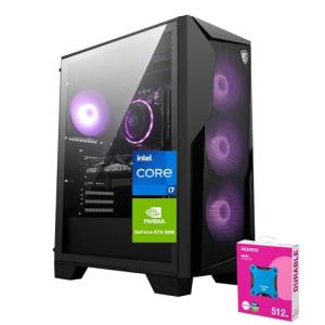 msi Codex R2 RTX 5060 Ti Gaming Tower Desktop, Intel Core i7-14700F, 32GB DDR5 RAM, 2TB SSD, DP, RGB Backlit KB & Mouse, RJ-45, Bundle with Adata 512GB SD620 SSD, Wi-Fi 7, Win 11 Home, Black