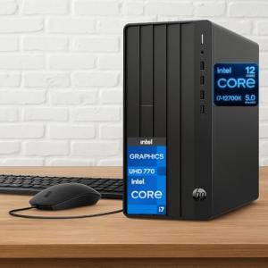 HP Pro Tower 290 G9 Business Desktop, Intel Core i7-12700K Processor (12 Cores, Up to 5.0GHz), 64GB RAM, 1TB PCIe SSD + 1TB HDD, Support 4K, HDMI, VGA, Wi-Fi, Bluetooth, Keyboard & Mouse, Windows 11