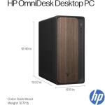 HP OmniDesk M03 Business Next Gen AI PC Desktop, Intel Core Ultra 5-225 Processor (10 Cores, Up to 4.9GHz), 32GB DDR5 RAM, 1TB SSD + 1TB HDD, USB-C, Wi-Fi 6, HDMI+DP Dual Monitor Support, Win 11