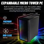 Continuum Micro RTX 5080 16GB, 24-Core Intel Ultra 9 285K CPU, 64GB DDR5 RAM, 2TB Gen4 NVMe SSD, Gaming Desktop PC w/Windows 11 Pro, 3-Year Warranty, RGB Keyboard+Mouse, Internal Wi-Fi 6E