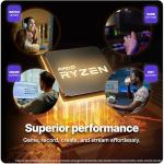 SAAV X10 2026 Gaming PC Tower Computer, AMD Ryzen 5 5500 4.2GHz, GeForce RTX 3050 6GB GDDR6, 22 in Monitor, 32GB DDR4, 1TB NVMe SSD, WiFi 6, Windows 11, RGB Prebuilt Desktop Bundle