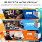 LAN Gamer RTX 5070 12GB, 24-Core Intel Ultra 9 285K, 32GB DDR5 RAM, 2TB Gen4 NVMe SSD, 8.1L Mini ITX SFF Desktop w/Windows 11 Pro, 3-Year Warranty, RGB Keyboard+Mouse, Internal Wi-Fi 6E (White)