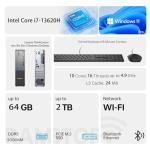 Lenovo ThinkCentre Small Form Factor Business Desktop, 13th Gen Intel Core i7-13620H, 64GB DDR5, 2TB SSD, HDMI, VGA, Wi-Fi, Wired KB & Mouse, Windows 11 Pro, Bundle with Adata 64GB USB Flash Drive