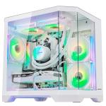 HOENGAGER Openview Gaming PC AMD Ryzen 7 9700X 8-Core 3.8GHz, 32GB DDR5 RAM, 2TB (1TB PCIe + 1TB SATA) SSD, WiFi & Bluetooth, 850W PSU,Liquid Cooler,Windows 11-RGB Prebuilt Computer-White