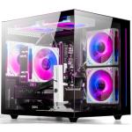 WIWB Gaming PC Desktop Ryzen 7 5700X, GeForce RTX 5060, 32G DDR4 RAM, 1TB NVME SSD, Prebuilt Tower Computer for Gaming, Home VR (Black)