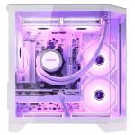 HOENGAGER Openview Gaming PC AMD Ryzen 7 9700X 8-Core 3.8GHz, 32GB DDR5 RAM, 2TB (1TB PCIe + 1TB SATA) SSD, WiFi & Bluetooth, 850W PSU,Liquid Cooler,Windows 11-RGB Prebuilt Computer-White