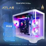 Periphio Atlas Gaming PC, Liquid Cooled AMD Ryzen 5 5600GT up to 4.4GHz with Radeon RX Vega 7 Graphics (Gaming Optimized), 16GB RAM, 1TBNVMe SSD, WiFi, Windows 11 Desktop, White, 1080p Gaming Computer