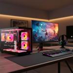 WIWB Gaming Desktop Core I9-13900HX PC Computer, RTX 5060 8G, 32G DDR5 RAM, 1TB NVME SSD, WiFi 6, 4K 8K VR Ready Prebuilt Gaming PC Tower for Home and Office（Black）