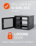 ECHOGEAR 9U Enclosed Wall Mount Rack Kit