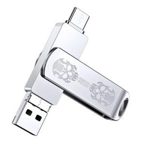 3 in 1 Flash Drive for iPhone – Plug & Play – 512GB Photo Saver for Android, iPad, Galaxy, Mac & PC – FYRIS USB-A, USB-C & Lightning Plug,External Storage Jump Drive, MFi Certified (Skull)