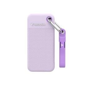Verbatim Pocket SSD USB 3.2 Gen 2 1TB Purple incl. Two Rubber, W129238053 (Purple incl. Two Rubber Sleeves)