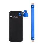 Verbatim Pocket SSD, 1TB External Hard Drive, Portable Solid State Drive USB 3.2 Gen 2 for Mac, PC & Game Console, Black/Blue