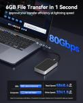 ORICO 80Gbps M.2 NVMe SSD Enclosure Silent Fanless Compatible with Thunderbolt 5/4/3/USB4 M-Key/(M&B) Key NVMe 2280 SSD Tool-Free for Mac M4 Pro/Max for Pro Creators X50 Upgraded