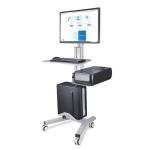 Adjustable Rolling Computer Cart with Monitor Mount