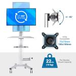 Adjustable Rolling Computer Cart with Monitor Mount