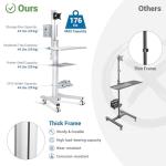 Adjustable Rolling Computer Cart with Monitor Mount