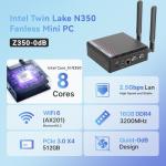 MINIX Fanless Mini PC Intel i3, 16GB RAM, 512GB SSD
