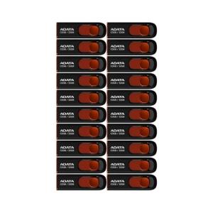 Adata C008 32GB USB 2.0 Retractable Flash Drive (Red) - Scratchproof, Dirt-Repellent - High-Speed Data Storage Solution for Students and Professionals Bundle with USB 3.0 to USB-C Adapter (20-Pack)