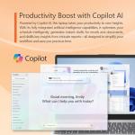 HP 15.6" Laptop – Complete Productivity Solution, Windows 11 With Microsoft Office, Intel 4 Core N100, 8GB RAM, 1.6TB Storage (128GB UFS + 512GB SD Card+1TB OneDrive), Copilot AI, Lightweight – Silver