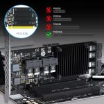 GLOTRENDS ST538 8-Port SFF-8643 to PCIE 3.0 X16 Adapter Card with PEX8749 Controller for High-Density U.2/U.3/M.2 NVMe RAID Storage Solution
