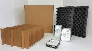 Tek Source Solutions Compatible with 3.5" Hard Disk Drive Slotted Shipping & Storage Box Container Kit - Protective Travel & Transport Case - Foam Shock HDD Protection Shell (Pack of 6 Box Kits)