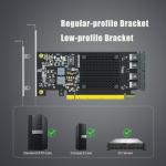 GLOTRENDS 4-Port PCIe Adapter Card for NVMe RAID