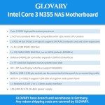 Glovary Mini ITX NAS Motherboard with DDR5 RAM