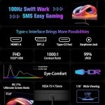 Minifire 24" USB-C FHD 100Hz Monitor with Speakers