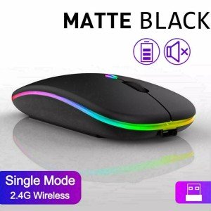 Slim Silent Rechargeable Wireless Mouse RGB LED USB Mice MacBook Laptop PC UK