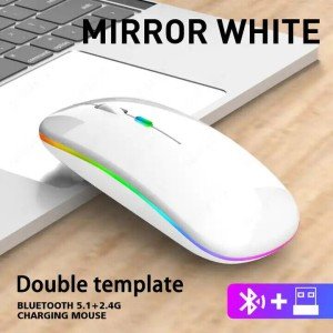 Slim Silent Rechargeable Wireless Mouse RGB LED USB Mice MacBook Laptop PC UK