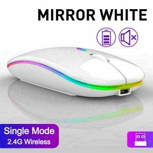 Slim Silent Rechargeable Wireless Mouse RGB LED USB Mice MacBook Laptop PC UK