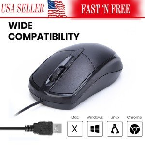 USB 2.0 Wired Optical Mouse for PC/Laptop