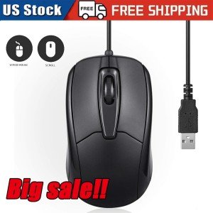 Wired USB Optical Mouse for PC and Laptop